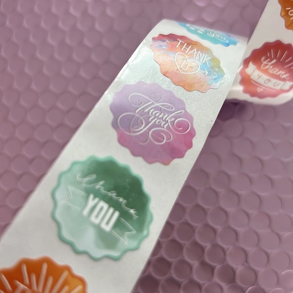 2/25$ 500 pcs Thank You Stickers 1" inch (8 Designs) - Picture 7 of 11